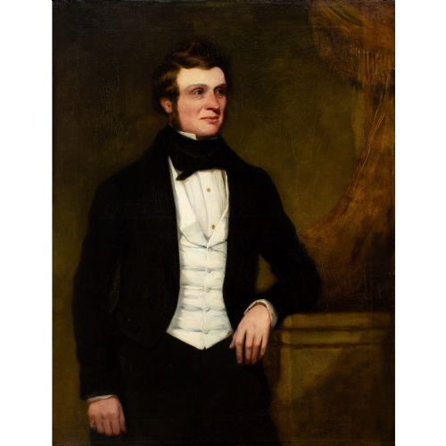 MID19THCENTURY ENGLISH SCHOOL WEDDING PORTRAITS OF JOSEPH HARRIET JOHNSON ANTIQUE OIL PAINTING - ADDITIONAL PHOTO 2