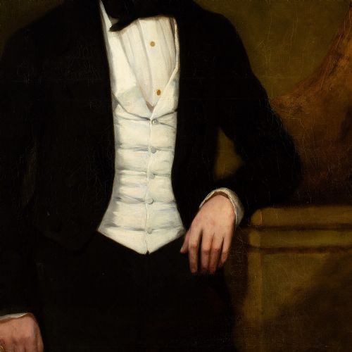 MID19THCENTURY ENGLISH SCHOOL WEDDING PORTRAITS OF JOSEPH HARRIET JOHNSON ANTIQUE OIL PAINTING - ADDITIONAL PHOTO 7