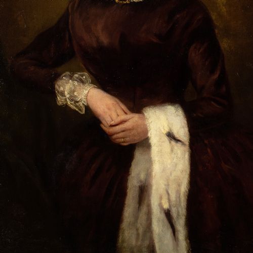 MID19THCENTURY ENGLISH SCHOOL WEDDING PORTRAITS OF JOSEPH HARRIET JOHNSON ANTIQUE OIL PAINTING - ADDITIONAL PHOTO 9