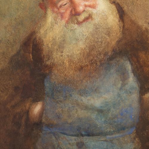 WILLIAM JOHN WAINWRIGHT RWS RBA AN ELDERLY CAPUCHIN WITH APRON ANTIQUE WATERCOLOUR - ADDITIONAL PHOTO 5