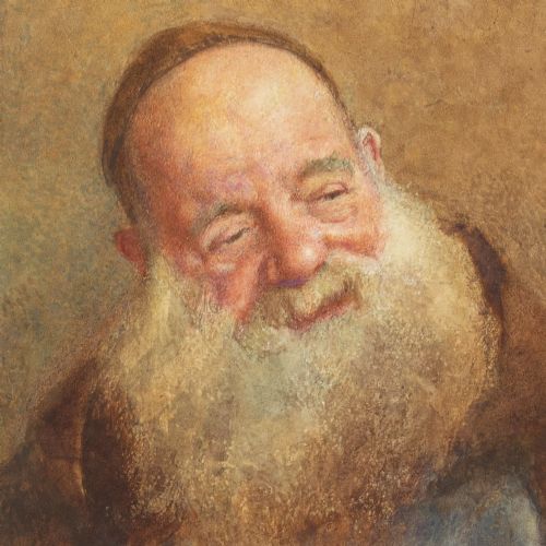 WILLIAM JOHN WAINWRIGHT RWS RBA AN ELDERLY CAPUCHIN WITH APRON ANTIQUE WATERCOLOUR - ADDITIONAL PHOTO 6