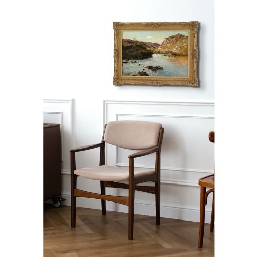 fig 1. Alfred De Breanski RBA, The Valley Of The Lledr - Evening - Antique Oil Painting