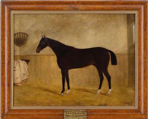 james blazeby inkerman in a stable antique oil painting - CATEGORY: ANTIQUE ART - DATED 1860
