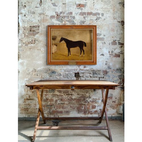 JAMES BLAZEBY INKERMAN IN A STABLE ANTIQUE OIL PAINTING - ADDITIONAL PHOTO 4