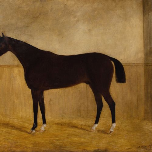 JAMES BLAZEBY INKERMAN IN A STABLE ANTIQUE OIL PAINTING - ADDITIONAL PHOTO 6