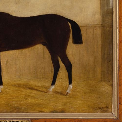 JAMES BLAZEBY INKERMAN IN A STABLE ANTIQUE OIL PAINTING - ADDITIONAL PHOTO 7