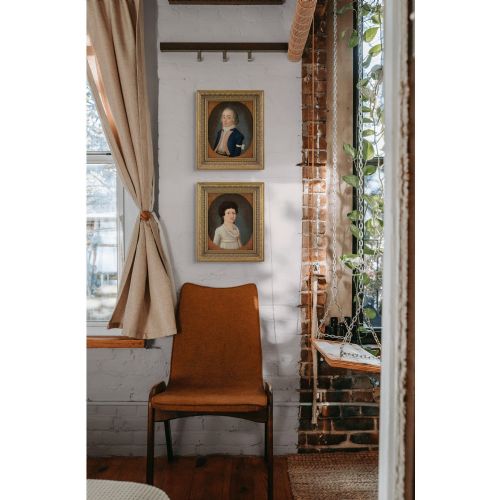LATE 18THCENTURY FRENCH SCHOOL PAIR OF COMPANION PORTRAITS ANTIQUE OIL PAINTING - ADDITIONAL PHOTO 4