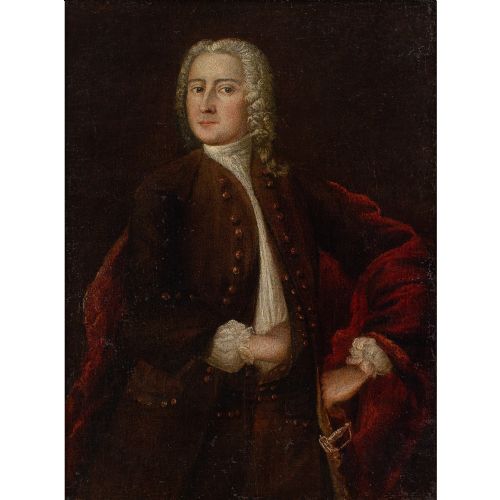 AMALIA VON KNIGSMARCK CIRCLE PORTRAIT OF A NOBLEMAN ANTIQUE OIL PAINTING - ADDITIONAL PHOTO 1