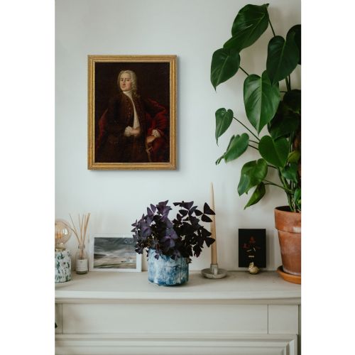 AMALIA VON KNIGSMARCK CIRCLE PORTRAIT OF A NOBLEMAN ANTIQUE OIL PAINTING - ADDITIONAL PHOTO 2