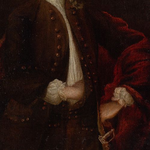 AMALIA VON KNIGSMARCK CIRCLE PORTRAIT OF A NOBLEMAN ANTIQUE OIL PAINTING - ADDITIONAL PHOTO 5