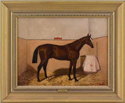albert clark circle portrait of flying fox antique oil painting - CATEGORY: ANTIQUE ART - DATED 1890