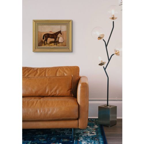 ALBERT CLARK CIRCLE PORTRAIT OF FLYING FOX ANTIQUE OIL PAINTING - ADDITIONAL PHOTO 2