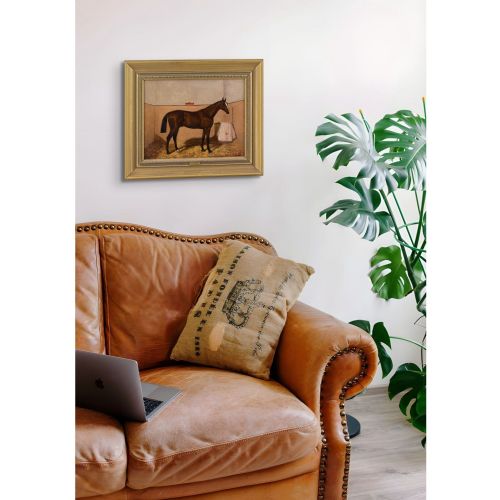 ALBERT CLARK CIRCLE PORTRAIT OF FLYING FOX ANTIQUE OIL PAINTING - ADDITIONAL PHOTO 3