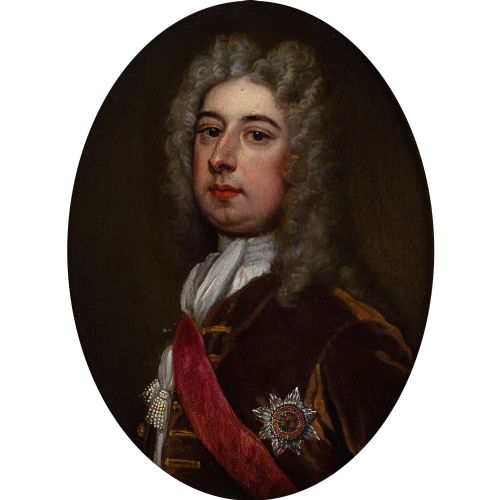 18THCENTURY ENGLISH SCHOOL PORTRAIT OF SPENCER COMPTON EARL OF WILMINGTON ANTIQUE OIL PAINTING - ADDITIONAL PHOTO 1