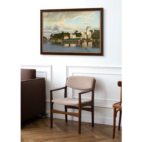 CARL AUGUST FAHLGREN HORNSBERG SUGAR FACTORY STOCKHOLM ANTIQUE OIL PAINTING - ADDITIONAL PHOTO 3