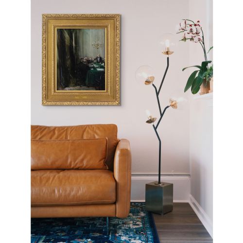CYRUS CUNEO ROI THE GREEN TABLE ANTIQUE OIL PAINTING - ADDITIONAL PHOTO 2