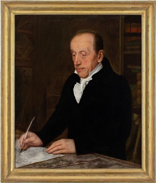lukas kirner portrait of johann georg finckh antique oil painting - CATEGORY: ANTIQUE ART - DATED 19TH CENTURY