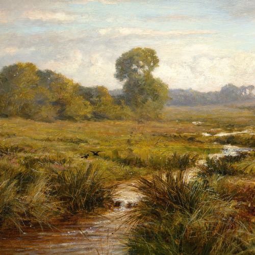 fig 4. William Samuel Jay RBA, Landscape With Stream & Cattle - Antiqie Oil Painting