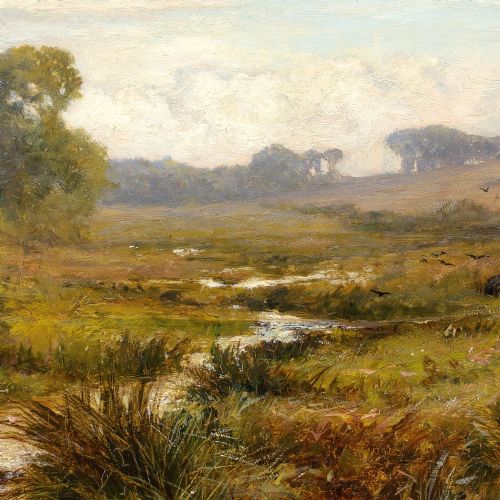 fig 6. William Samuel Jay RBA, Landscape With Stream & Cattle - Antiqie Oil Painting