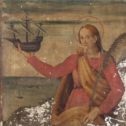 fig 4. Late 16th-Century Catalan School, Saint Madrona Of Thessalonica, Patron Saint Of Barcelona - Antique Tempera on Panel 