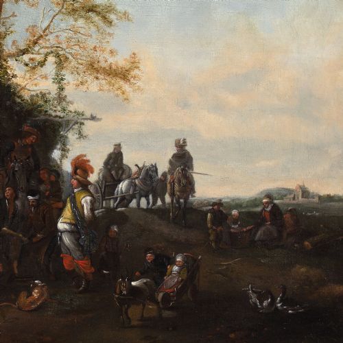 PHILIPS WOUWERMAN FOLLOWER A DAPPLED HORSE OUTSIDE THE SMITHY ANTIQUE OIL PAINTING - ADDITIONAL PHOTO 6