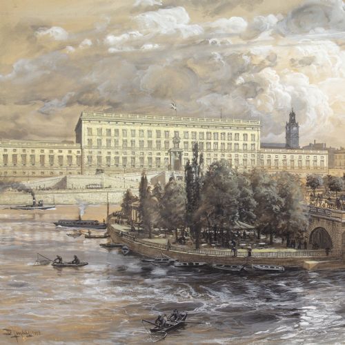 DAVID LJUNGDAHL ROYAL PALACE PARLIAMENT HOUSE STOCKHOLM ANTIQUE DRAWING - ADDITIONAL PHOTO 6