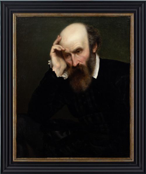alida rabe portrait of a philosopher antique oil painting - CATEGORY: ANTIQUE ART - DATED 1860