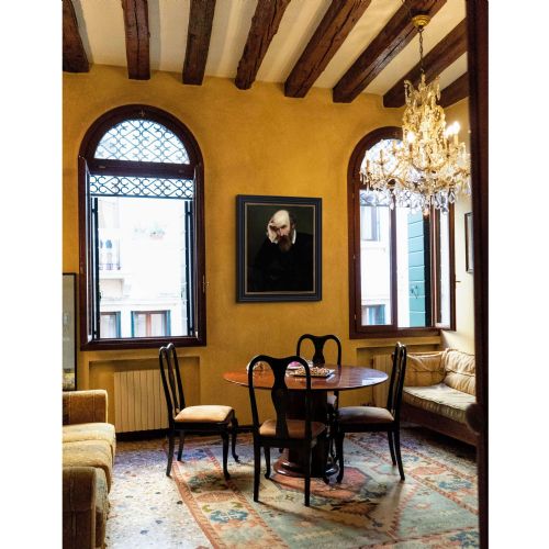 ALIDA RABE PORTRAIT OF A PHILOSOPHER ANTIQUE OIL PAINTING - ADDITIONAL PHOTO 1