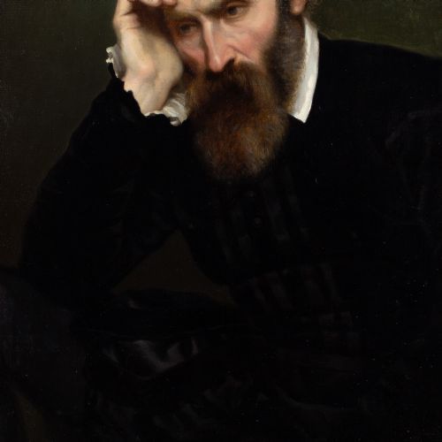 ALIDA RABE PORTRAIT OF A PHILOSOPHER ANTIQUE OIL PAINTING - ADDITIONAL PHOTO 5
