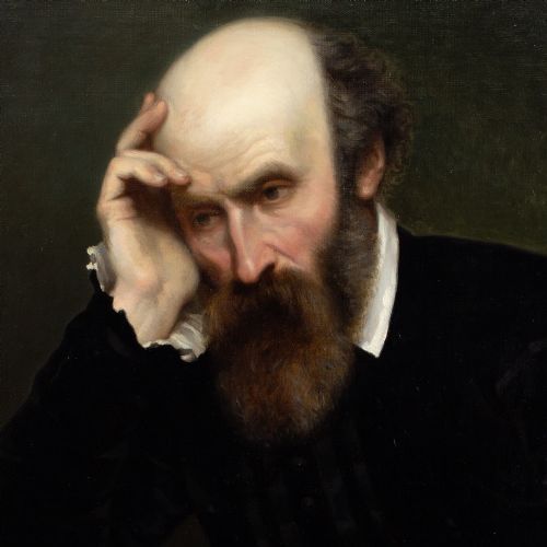 ALIDA RABE PORTRAIT OF A PHILOSOPHER ANTIQUE OIL PAINTING - ADDITIONAL PHOTO 6