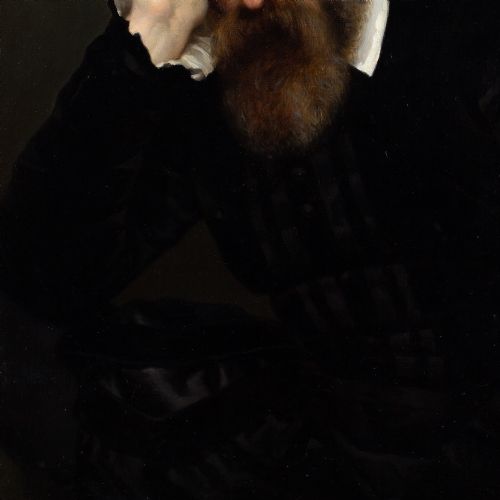 ALIDA RABE PORTRAIT OF A PHILOSOPHER ANTIQUE OIL PAINTING - ADDITIONAL PHOTO 7