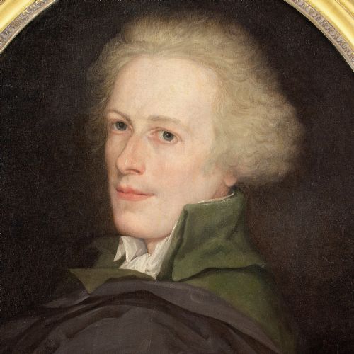 LATE 18THCENTURY FRENCH SCHOOL PORTRAIT OF A GENTLEMAN WITH A CLOAK ANTIQUE OIL PAINTING - ADDITIONAL PHOTO 4
