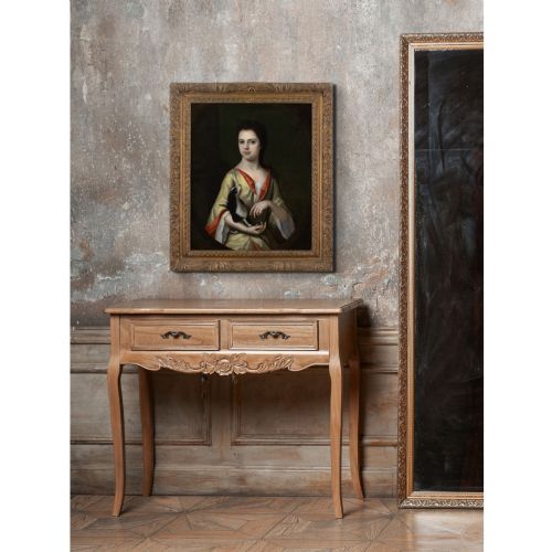 CHARLES DAGAR CIRCLE PORTRAIT OF A YOUNG LADY WITH A SPANIEL ANTIQUE OIL PAINTING - ADDITIONAL PHOTO 3