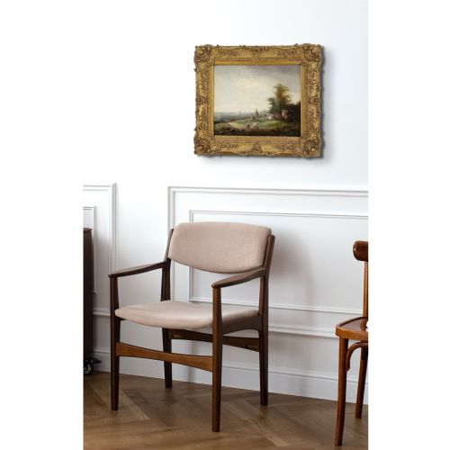 fig 2. Aelbert Cuyp (After), View On A Plain - Antique Oil Painting