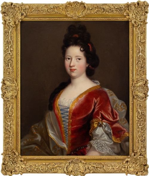 pierre gobert circle portrait of a lady antique oil painting - CATEGORY: ANTIQUE ART - DATED 17TH CENTURY
