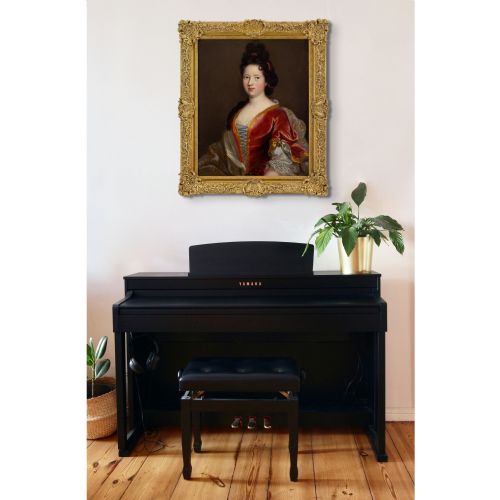 PIERRE GOBERT CIRCLE PORTRAIT OF A LADY ANTIQUE OIL PAINTING - ADDITIONAL PHOTO 2