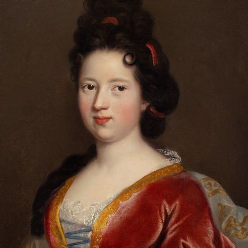 PIERRE GOBERT CIRCLE PORTRAIT OF A LADY ANTIQUE OIL PAINTING - ADDITIONAL PHOTO 4