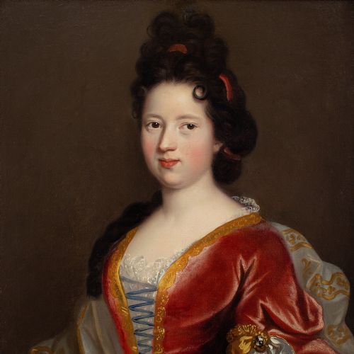 PIERRE GOBERT CIRCLE PORTRAIT OF A LADY ANTIQUE OIL PAINTING - ADDITIONAL PHOTO 7