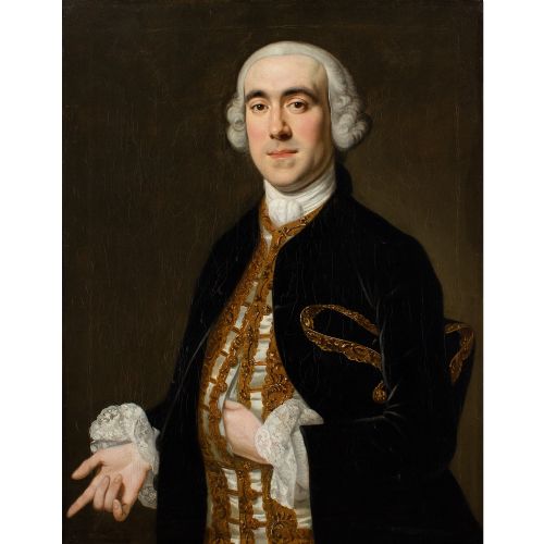 HENRY PICKERING CIRCLE PORTRAIT OF A GENTLEMAN WITH A TRICORN ANTIQUE OIL PAINTING - ADDITIONAL PHOTO 1