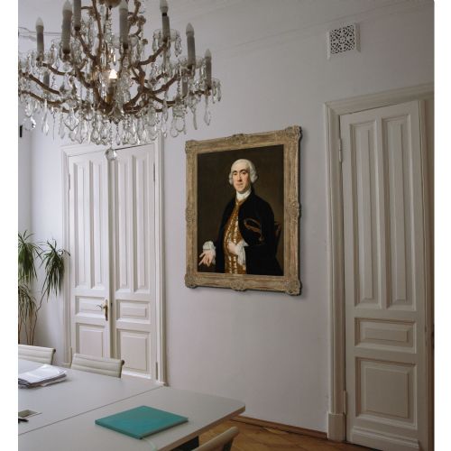 HENRY PICKERING CIRCLE PORTRAIT OF A GENTLEMAN WITH A TRICORN ANTIQUE OIL PAINTING - ADDITIONAL PHOTO 2