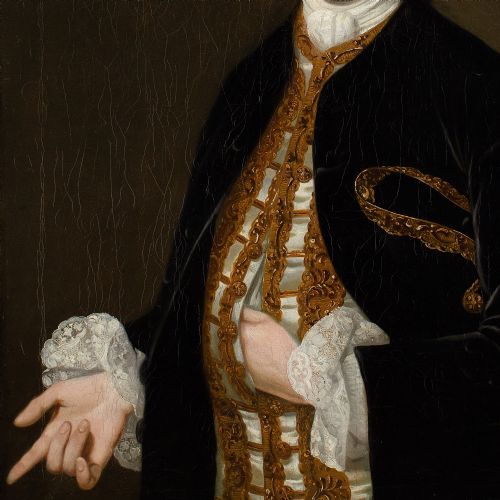 HENRY PICKERING CIRCLE PORTRAIT OF A GENTLEMAN WITH A TRICORN ANTIQUE OIL PAINTING - ADDITIONAL PHOTO 5