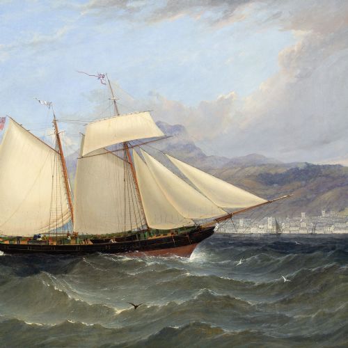 WILLIAM ADOLPHUS KNELL ATTRIBUTED YACHTING IN THE MEDITERRANEAN ANTIQUE OIL PAINTING - ADDITIONAL PHOTO 6