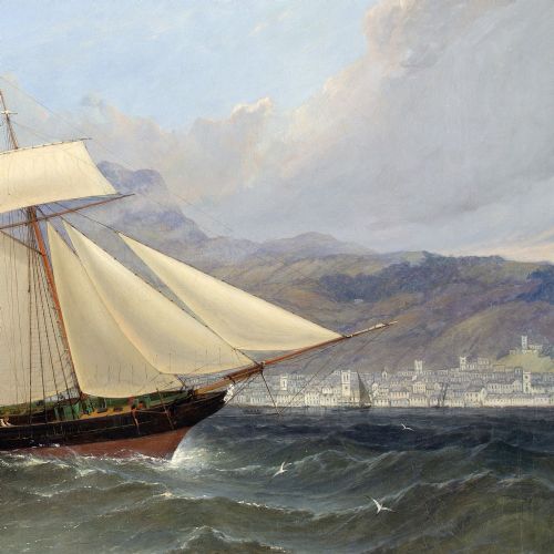 WILLIAM ADOLPHUS KNELL ATTRIBUTED YACHTING IN THE MEDITERRANEAN ANTIQUE OIL PAINTING - ADDITIONAL PHOTO 8