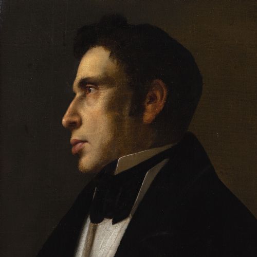 19THCENTURY GERMAN SCHOOL PORTRAIT OF A GENTLEMAN ANTIQUE OIL PAINTING - ADDITIONAL PHOTO 4