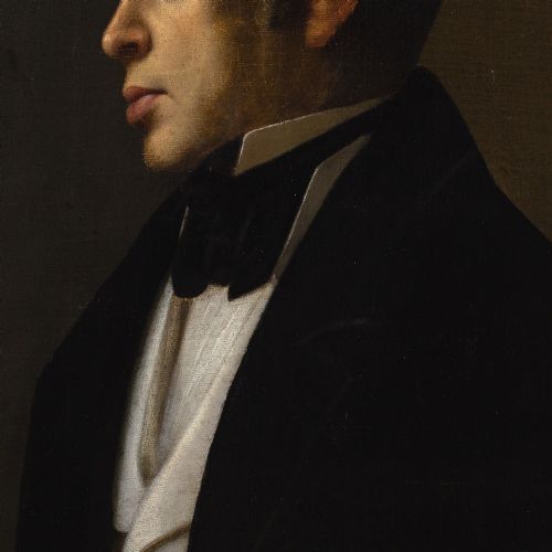 19THCENTURY GERMAN SCHOOL PORTRAIT OF A GENTLEMAN ANTIQUE OIL PAINTING - ADDITIONAL PHOTO 7