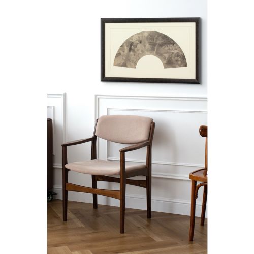 CYRUS CUNEO SYMBOLIST FAN DESIGN WITH COUPLE CHERUBS GARDEN ANTIQUE DRAWING - ADDITIONAL PHOTO 2