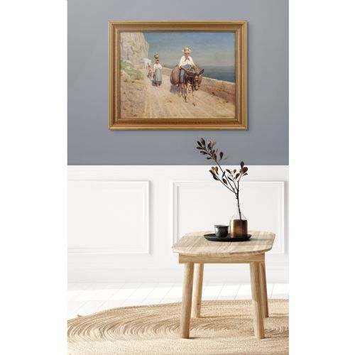 NIELS FREDERIK SCHITTZJENSEN TRAVELLING FAMILY CAPRI ANTIQUE OIL PAINTING - ADDITIONAL PHOTO 3