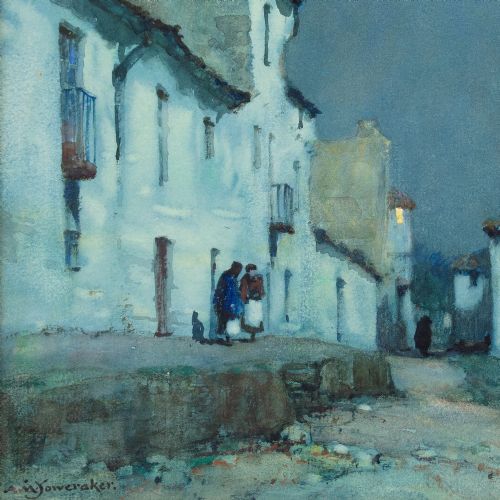 ALBERT MOULTON FOWERAKER RBA MOONLIGHT ALGECIRAS WATERCOLOUR - ADDITIONAL PHOTO 4