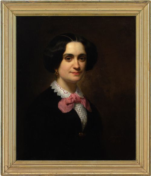 mid19thcentury german school portrait of a woman antique oil painting - CATEGORY: ANTIQUE ART - DATED 1850