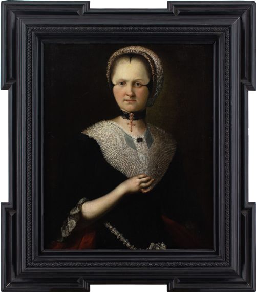 early 18thcentury swiss school portrait of a canoness antique oil painting - CATEGORY: ANTIQUE ART - DATED 18TH CENTURY